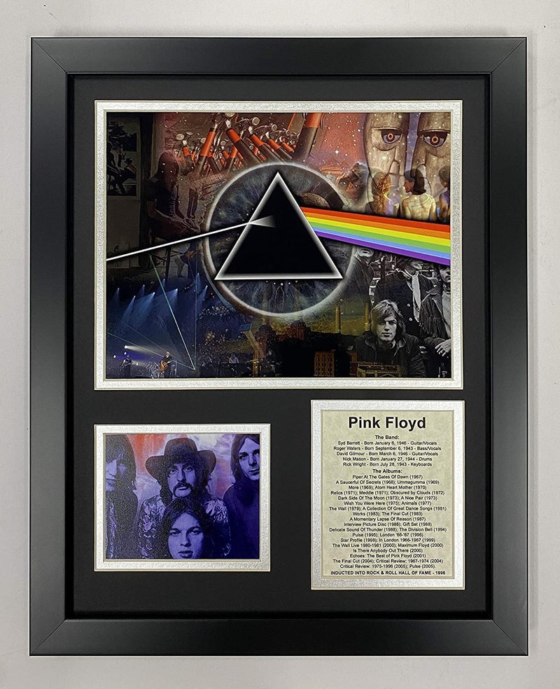 Legends Never Die Pink Floyd Mosaic- English Rock Band Collectible | Framed Photo Collage Wall Art Decor - 12"x15" (16187U) - Image 1